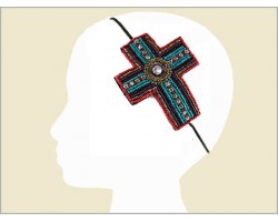 Multi Color Cross Seed Bead Stretch Headband