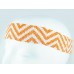 Orange White Chevron Seed Bead Stretch Headband