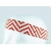 Red White Chevron Seed Bead Stretch Headband
