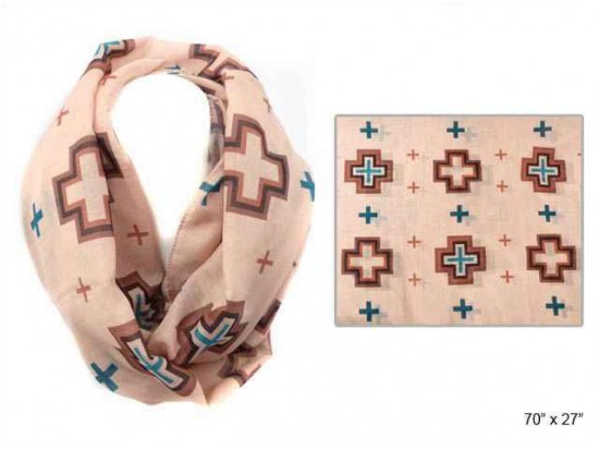 Brown Square Cross Infinity Scarf Brown Square Cross Infinity Scarf