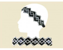 Black White Diamond Fabric Stretch Headband