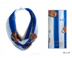Blue White Football Theme Infinity Scarf
