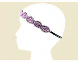 Lavender Seed Bead Wavy Marquise Headband