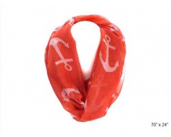 Coral Anchor Infinity Scarf