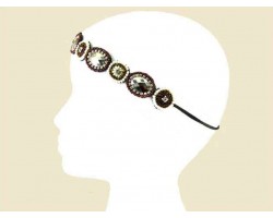 Brown Ovals Seed Bead Crystal Stretch Headband