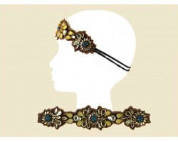 Brown Stone Flower Patterns Stretch Headband