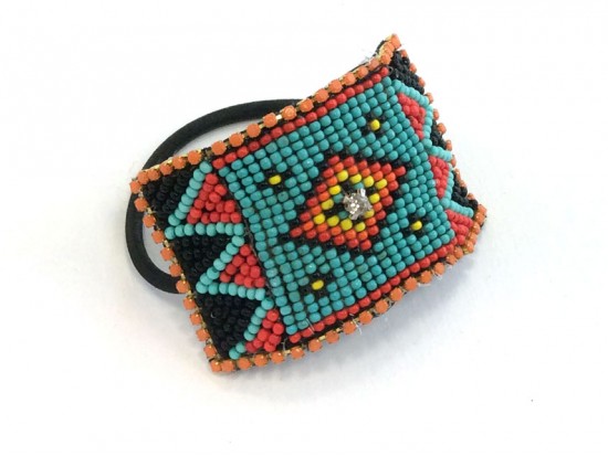 Turquoise Red Black Crystal Seed Bead Bracelet Turquoise Red Black Crystal Seed Bead Bracelet