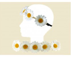 White Daisy Silk Flower Headband
