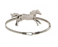 Antique Silver Running Horse Hook Wire Bangle