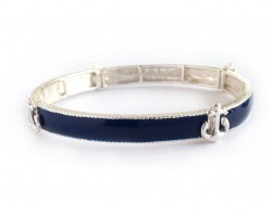 Navy Anchor Sectional Stretch Bracelet