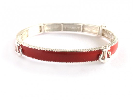 Red Anchor Sectional Stretch Bracelet