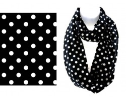 Black White Polka Dot Infinity Scarf
