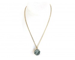 Gray Black Diamond Cabochon Gold Chain Necklace Set