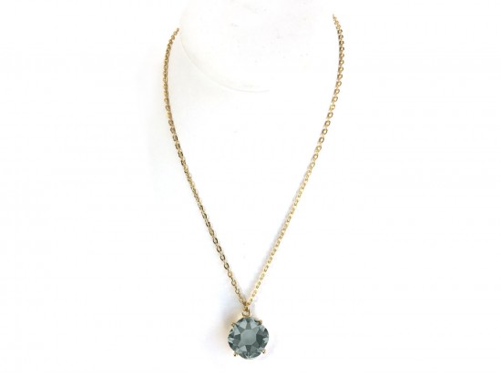 Gray Black Diamond Cabochon Gold Chain Necklace Set Gray Black Diamond Cabochon Gold Chain Necklace Set