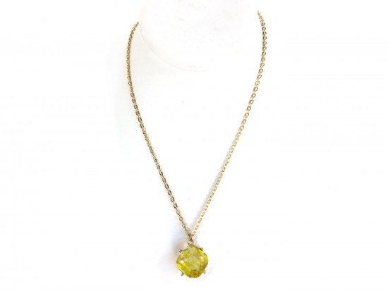 Golden Topaz Cabochon Gold Chain Necklace Set Golden Topaz Cabochon Gold Chain Necklace Set