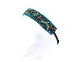 Turquoise Seed Bead Stretch Headband