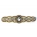 Ivory Brown Seed Bead Crystal Stretch Headband