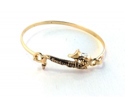 Gold Saxophone Hook Bangle