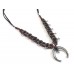 Black Squash Blossom Brown Leather Necklace Set Black Squash Blossom Brown Leather Necklace Set