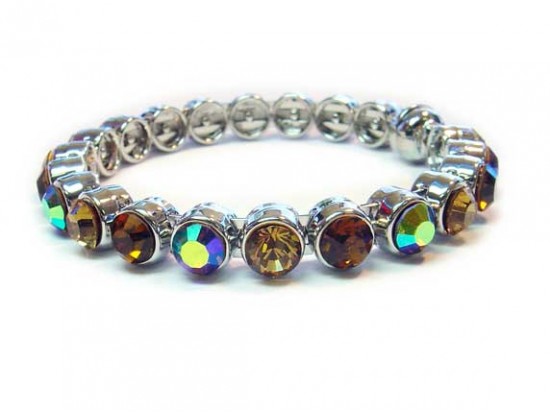Smoke Topaz, Light Colorado, Smoke Topaz AB Crystal Magnetic Bangle