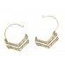 Gold Silver Chevron Hoop Earrings Gold Silver Chevron Hoop Earrings