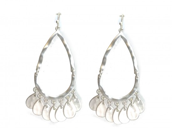 Silver Teardrop Charm Hook Earrings Silver Teardrop Charm Hook Earrings