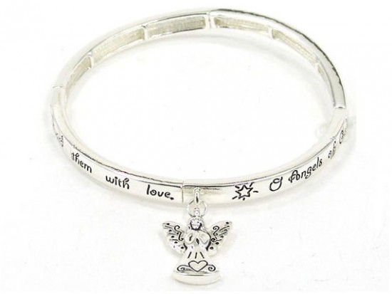 Silver Children's Blessing Stretch Bracelet