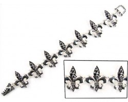 Silver Filigree Fleur-De-Lis Magnetic Bracelet
