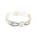Two Tone Angel Prayer Oval Stretch Bracelet Two Tone Angel Prayer Oval Stretch Bracelet