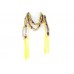 Purple Yellow Crochet Silver Beaded Scarf