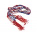 Red White Blue Crochet Silver Beaded Scarf