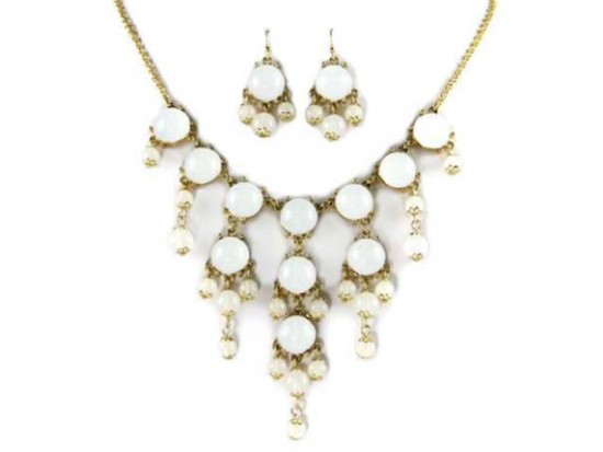 Clear AB 12mm Bubble Necklace With Gold Plate Chain