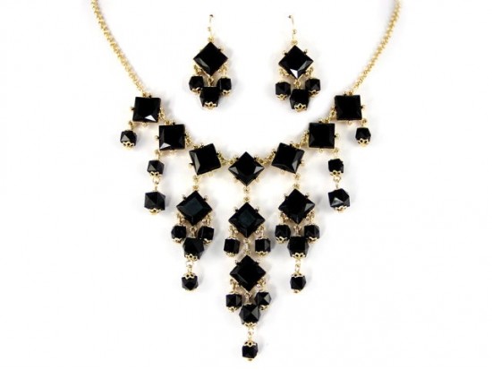 12mm Diamond Black Bubble Necklace with Gold Chain 12mm Diamond Black Bubble Necklace with Gold Chain