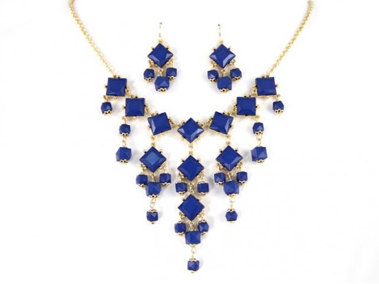 12mm Diamond Navy Bubble Necklace with Gold Chain 12mm Diamond Navy Bubble Necklace with Gold Chain