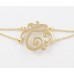 Gold Plate Cursive Initial Double Chain Bracelet