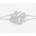 Silver Plate Cursive Initial Double Chain Bracelet