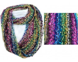 Dark Multi Lightweight Confetti Knit Infinity Scarf