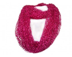 Hot Pink Lightweight Confetti Knit Infinity Scarf