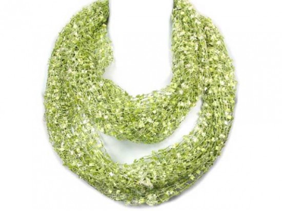Light Green Lightweight Confetti Knit Infinity Scarf