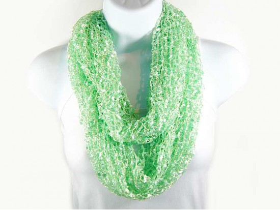 Lime Light Lightweight Confetti Knit Infinity Scarf