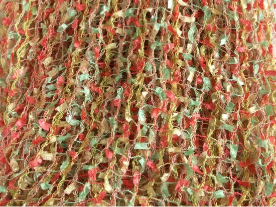 Mint Coral Yellow Confetti Knit Infinity Scarf Lightweight