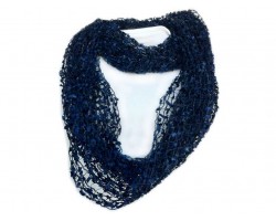 Navy Lightweight Confetti Knit Infinity Scarf