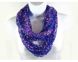 Purple & Pink Lightweight Confetti Knit Infinity Scarf