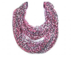 Purple Lightweight Confetti Knit Infinity Scarf
