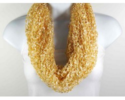 Tan Lightweight Confetti Knit Infinity Scarf