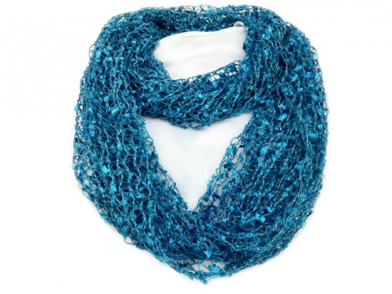 Turquoise Lightweight Confetti Knit Infinity Scarf