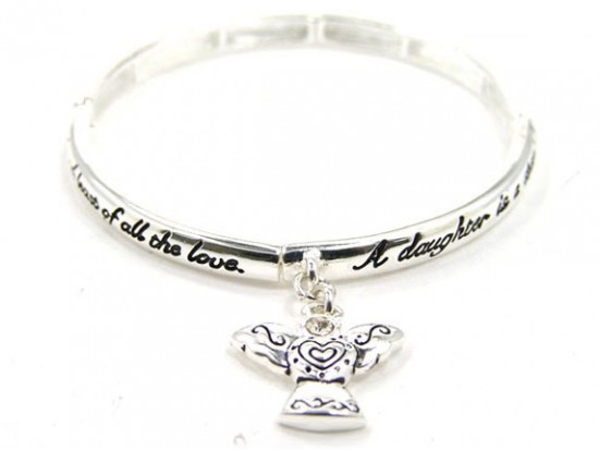 Silver Daughter's Blessing Angel Charm Bracelet Silver Daughter's Blessing Angel Charm Bracelet