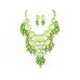 Lime Bubble Faceted Dangles Necklace