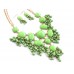 Lime Bubble Faceted Dangles Necklace