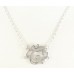 Silver Plate Clear Crystal Cursive Initial Chain Necklace